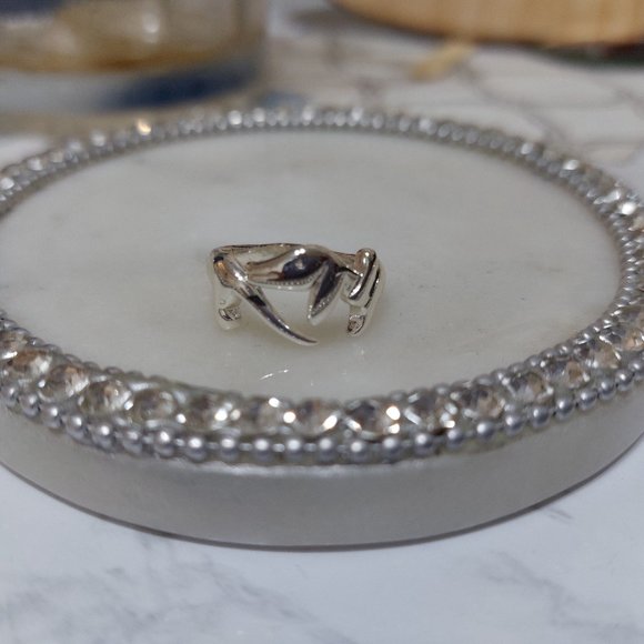 2 PIECES RING SET MOON STARS & ANIMALS ADJUSTABLE RINGS SILVER TONE - Picture 6 of 7